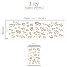 Heart Wall Stickers, Boho Nursery Decals, Neutral Kids Room Decor, Pink Peel & Stick Decor - thumbnail 3