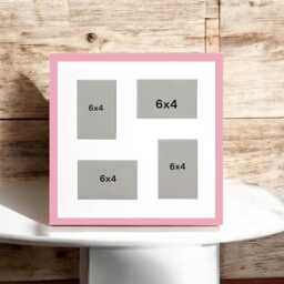 40x40cm Black Or White Picture Photo Frame With 4-Aperture Mount For Image Size 6x4-Inch - Mix Multi Opening - thumbnail 3