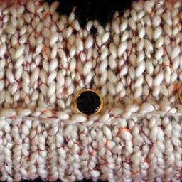Cushion Cover, Thick Wool, Black & Beige, Hand-Knitted, Soft, Elegant, Original, Unique Gift - thumbnail 2