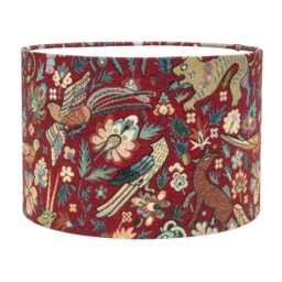 Mythical Animals Lampshade in Red. Classic William Morris Inspired Animal Design. Cylinder Style Shade. 30cm & 40cm Sizes Available - thumbnail 2