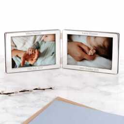 Personalised Silver Plated Landscape Double Photo Frame - thumbnail 2