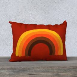 Rainbow 70S Velvet Or Cotton Pillow, Cushion, Throw Pillows, Boho Floor Lumbar Rainbow Baby 16x 16, 18x18, 20x20, 26x 26, 20x14 Inc - thumbnail 3