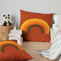 Rainbow 70S Velvet Or Cotton Pillow, Cushion, Throw Pillows, Boho Floor Lumbar Rainbow Baby 16x 16, 18x18, 20x20, 26x 26, 20x14 Inc - thumbnail 4