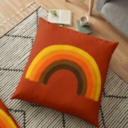 Rainbow 70S Velvet Or Cotton Pillow, Cushion, Throw Pillows, Boho Floor Lumbar Rainbow Baby 16x 16, 18x18, 20x20, 26x 26, 20x14 Inc - thumbnail 2
