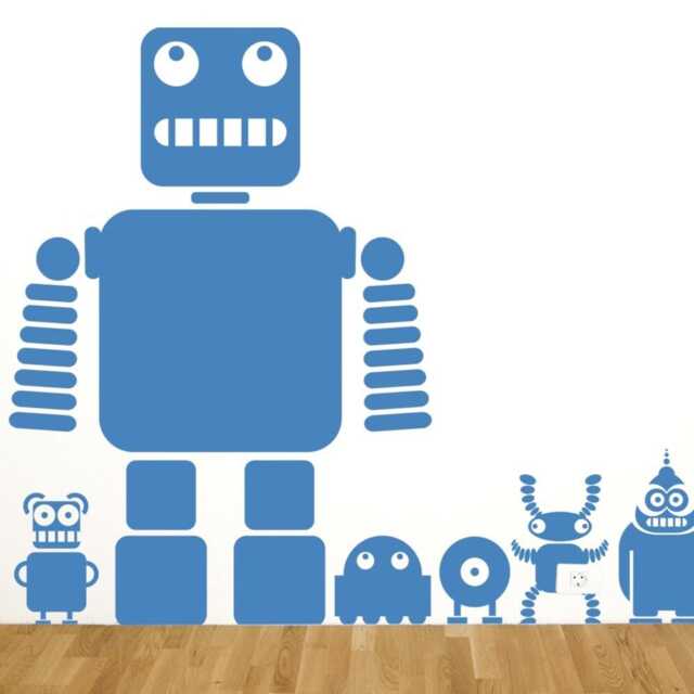 Robot & Alien Wall Decals Kids Room Decor - image 1