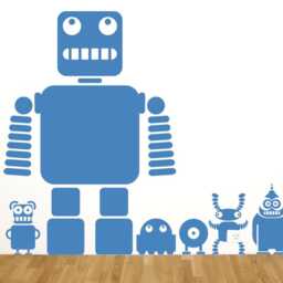Robot & Alien Wall Decals Kids Room Decor - thumbnail 1