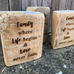 Reclaimed Wood Tealight Holder Family - thumbnail 2