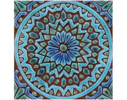 Turquoise Moroccan Ceramic Tile Wall Art Decor - 20cm/7.9 - thumbnail 1