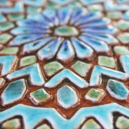 Turquoise Moroccan Ceramic Tile Wall Art Decor - 20cm/7.9 - thumbnail 2