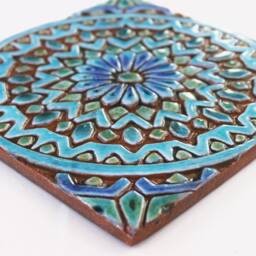 Turquoise Moroccan Ceramic Tile Wall Art Decor - 20cm/7.9 - thumbnail 3