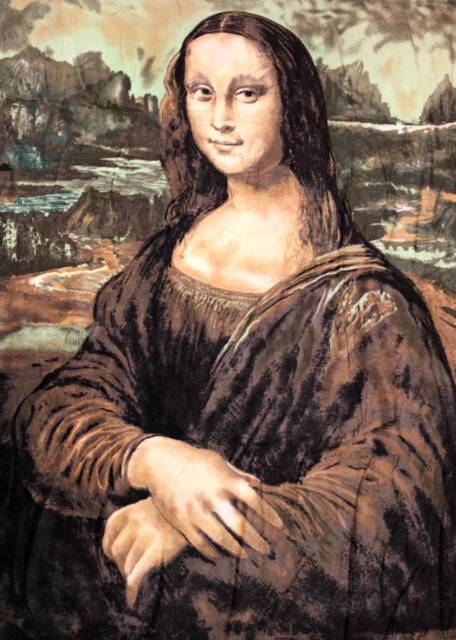 Zoofleece Mona Lisa Art Fleece Woman Leonardo Da Vinci Blanket Quilt Throw 45x55 - image 1