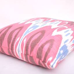 Pink Silk Cotton Ikat Pillow Cover, Handloom Accent Cushion - 20x20 - thumbnail 2