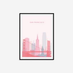 Minimalist San Francisco Print - Fran Wall Art, Retro Travel Poster, California, Golden Gate Bridge, Living Room Print, Bedroom Art - thumbnail 3