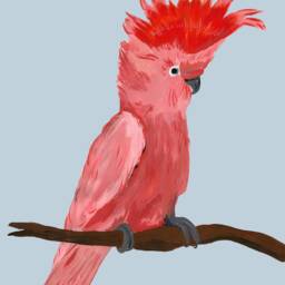 Parrot Print , Wall Decor Art Kids Tropicals Colourful Funky Quirky Blue - thumbnail 2