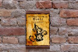 Jack Kerouac Music Quote, Fancy Guitar Wood Framed Canvas Print, Music Studio Wall Decor, Speaks - thumbnail 1