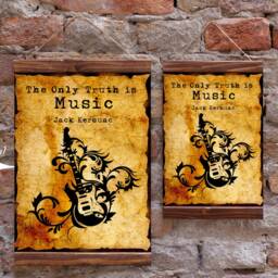Jack Kerouac Music Quote, Fancy Guitar Wood Framed Canvas Print, Music Studio Wall Decor, Speaks - thumbnail 2