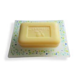 Opal White, Light Blue, Green, & Blue Murano Glass Soap Dish - Lapilli Series, Unique Fused Gift Made in Italy, Rare - thumbnail 2