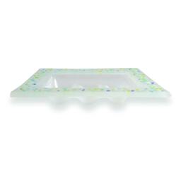 Opal White, Light Blue, Green, & Blue Murano Glass Soap Dish - Lapilli Series, Unique Fused Gift Made in Italy, Rare - thumbnail 3