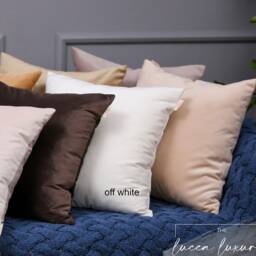 Off White Velvet Pillow Cover - Upholstery Grade, Custom Size - thumbnail 2
