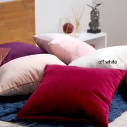 Off White Velvet Pillow Cover - Upholstery Grade, Custom Size - thumbnail 3