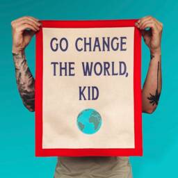 Go Change The World Kid Felt Pennant, Vintage Style Banner - thumbnail 2