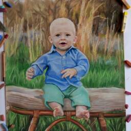 Custom Portrait From Photo - Mother & Child Hand Painted Pastel Personalized Mother's Day Gift Baby Art - thumbnail 3