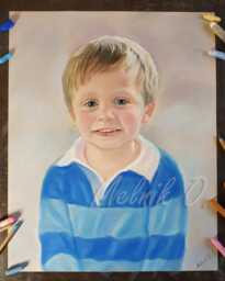 Custom Portrait From Photo - Mother & Child Hand Painted Pastel Personalized Mother's Day Gift Baby Art - thumbnail 1