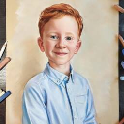 Custom Portrait From Photo - Mother & Child Hand Painted Pastel Personalized Mother's Day Gift Baby Art - thumbnail 2