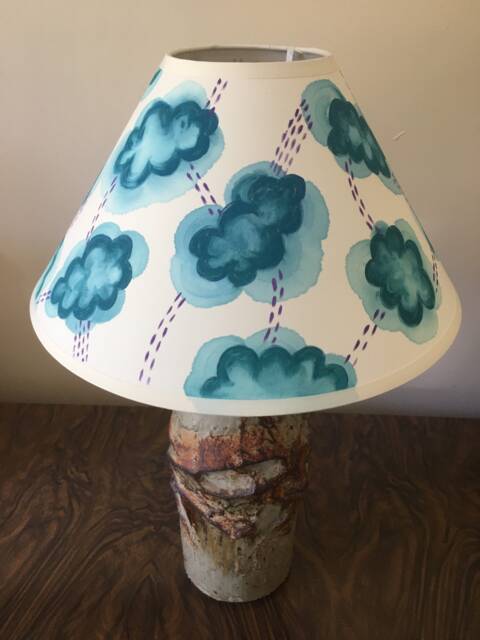 Bloomsbury Lampshade, Bohemian Interiors, Hand Painted Lighting, Vanessa Bell Green Lighting - image 1