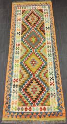 Runner Rug Classic, Handmade Artisan Afghan Turkish Persian Qashqai Navajo Bohemian Wool Flatweave Multicolour Kilim 217x82 cm - thumbnail 1
