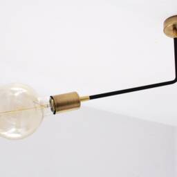 Sira - Mid Century Modern Chandelier Black & Brass Two-Light Pendant Lamp - thumbnail 2