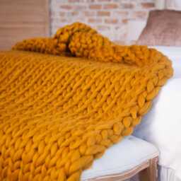 Chunky Knit Blanket Handmade Giant Wool Merino Merino Throw Throw 45 Colors - thumbnail 2