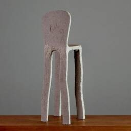 Sculpture. Ceramic. Chair. 33 cm. Concrete Gray. Art Object. Decoration. Gift - thumbnail 4