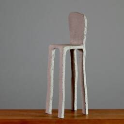 Sculpture. Ceramic. Chair. 33 cm. Concrete Gray. Art Object. Decoration. Gift - thumbnail 2