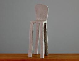 Sculpture. Ceramic. Chair. 33 cm. Concrete Gray. Art Object. Decoration. Gift