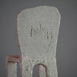 Sculpture. Ceramic. Chair. 33 cm. Concrete Gray. Art Object. Decoration. Gift - thumbnail 3