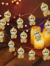 Mummy String Lights, Halloween Decor, Spooky Indoor Outdoor Fairy Party, Gothic Home Scary Party Lights - thumbnail 3