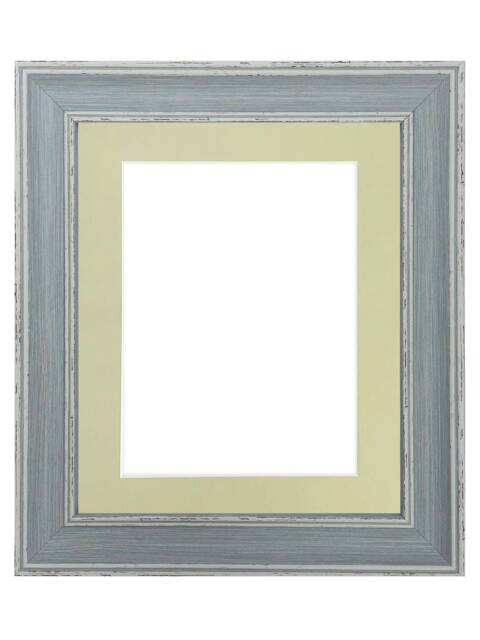 Scandi Blue Distressed Photo Frame With Light Grey Mount - image 1