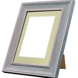 Scandi Blue Distressed Photo Frame With Light Grey Mount - thumbnail 3