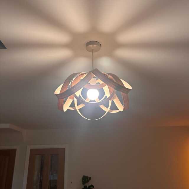 Wooden Ceiling Light - Pendant Handmade Wood Lampshade Unique Flush Mount - image 1