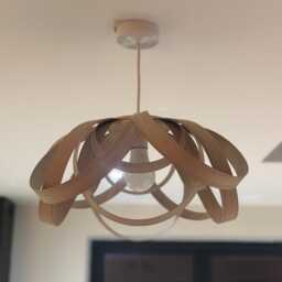 Wooden Ceiling Light - Pendant Handmade Wood Lampshade Unique Flush Mount - thumbnail 4