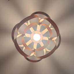 Wooden Ceiling Light - Pendant Handmade Wood Lampshade Unique Flush Mount - thumbnail 2