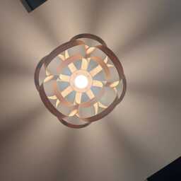Wooden Ceiling Light - Pendant Handmade Wood Lampshade Unique Flush Mount - thumbnail 2