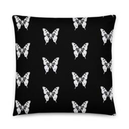 Gothic Cushion Cover, Gothic Couch Cushion, Monochrome Decorative Pillow, Butterfly Cushion Cover, Black An White - thumbnail 2