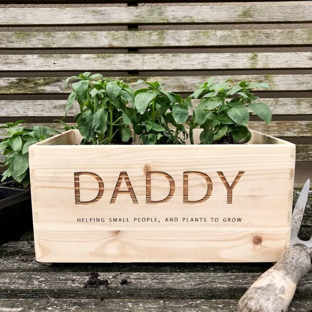 Planter Box - Indoor Plants Gardener's Gift For Him Father's Day Grandad Sentimental Personalized Wooden - image 1