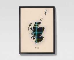 Clan Weir Scottish Tartan Map - Of Scotland Family Wall Decor, Ready To Hang - thumbnail 1