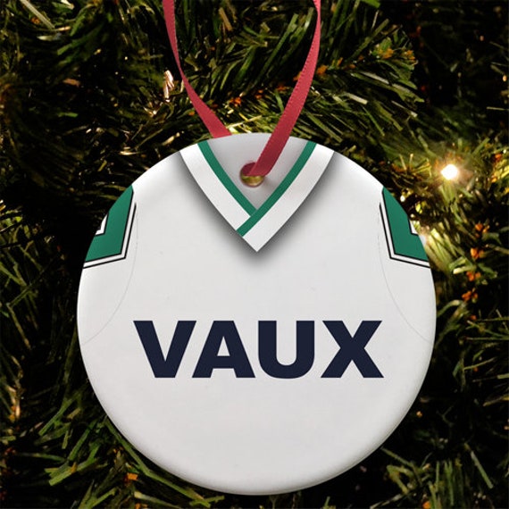 Sunderland Away 1991 Retro Shirt Kit Christmas Tree Decoration Bauble Flat Ceramic Great Gift