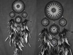 Dream Catchers Black Dreamcathcer Monochrome Wall Hangings Boho Style Catcher Gift Large Dreamcatcher Silver Decor