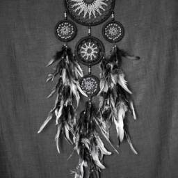 Dream Catchers Black Dreamcathcer Monochrome Wall Hangings Boho Style Catcher Gift Large Dreamcatcher Silver Decor - thumbnail 3