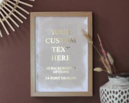 Custom Quote Print, Text Print in Gold - Rose Copper Foil, Personalised Wall Art, Foil Art - thumbnail 1